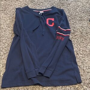Cleveland Indians - Navy Blue womens Shirt with Red Accents